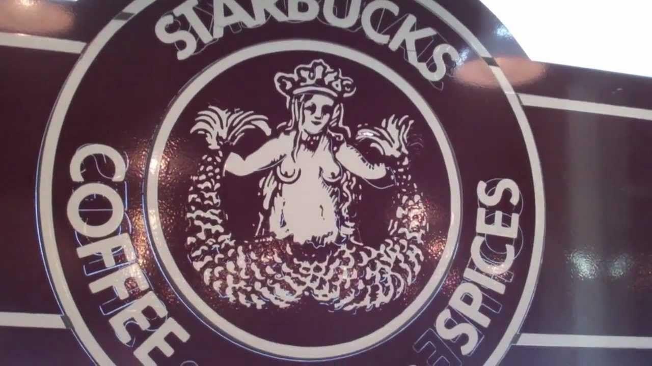 Starbucks First Logo - First Starbucks-Seattle-Old Logo-Coffee Shop Inside & Outside - YouTube