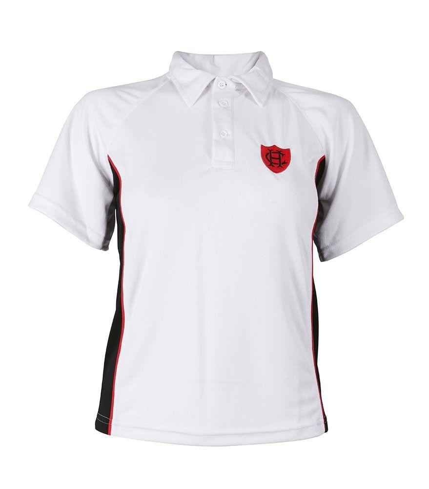Red and White Sports Logo - PLO-47-CHS - Chepstow House P.E Shirt - White/Black/Red/Logo ...
