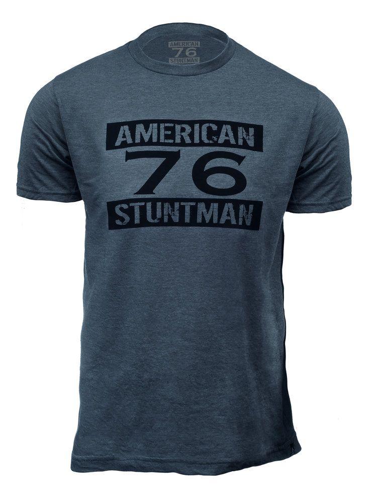 Stuntmen Logo - American Stuntman Logo - Indigo Heather w/ Black — American Stuntman 76