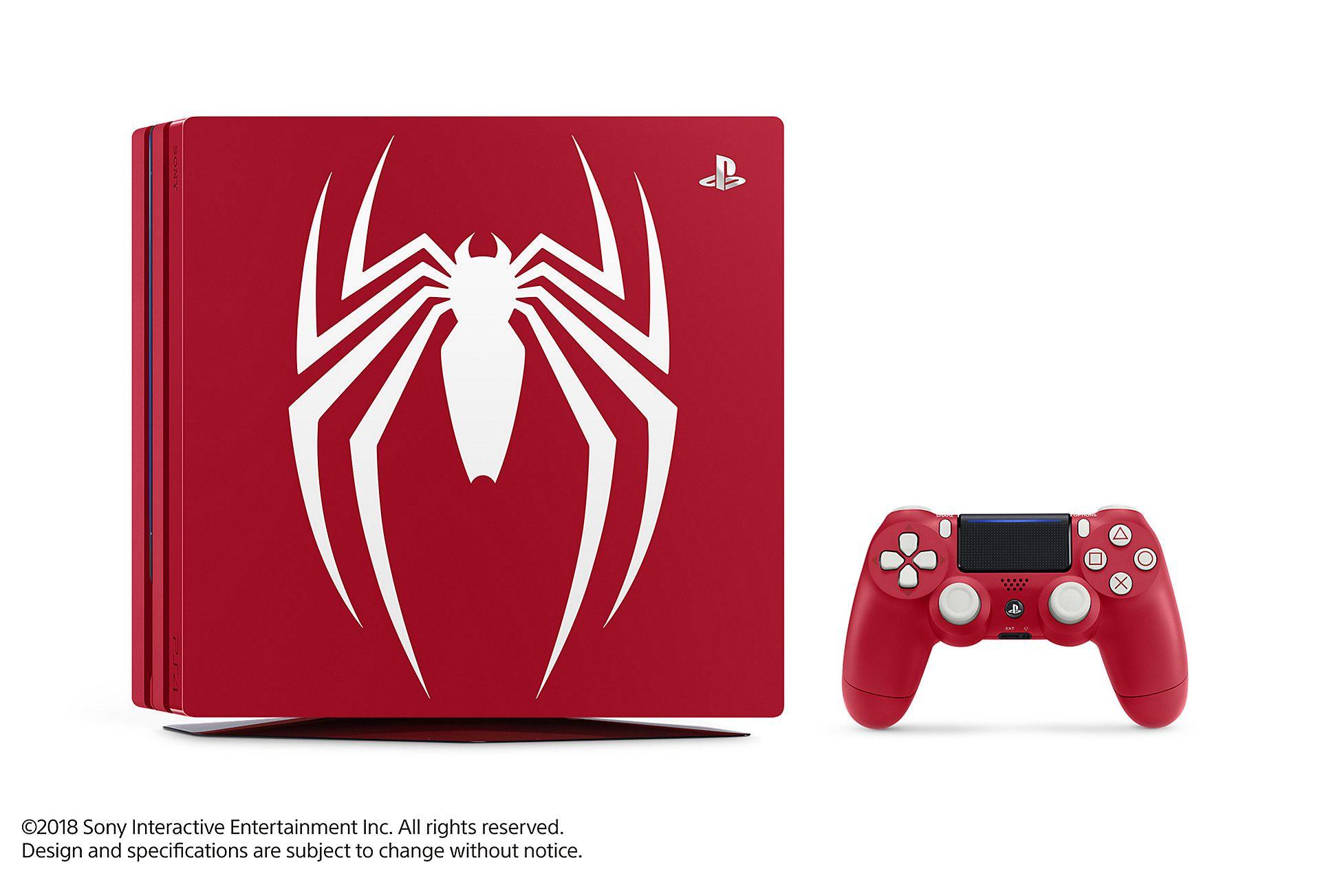 PS4 Logo - The Spider Man PS4 Pro Bundle Splashes The White Logo Across A Red