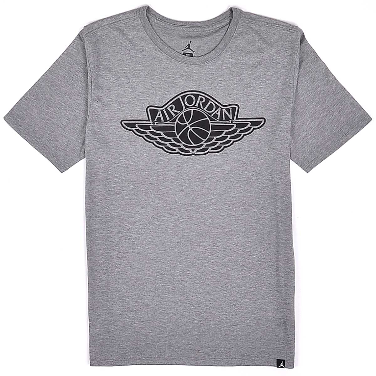 Jordan Wings Logo - Jordan M JSW T Shirt ICONIC WINGS LOGO CARBON HEATHER BLACK Bei