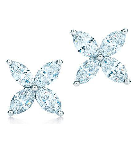 Tiffany Diamonds Logo - TIFFANY & CO - Tiffany Victoria earrings in platinum with diamonds ...