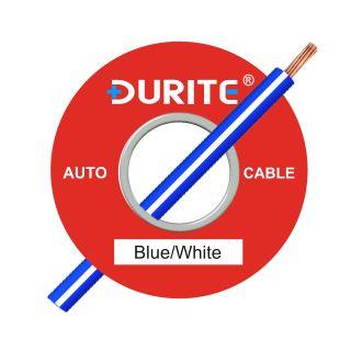 Blue and White P Logo - 0-932-27 | Durite 1mm² Blue-White Electric Cable - 16.5A