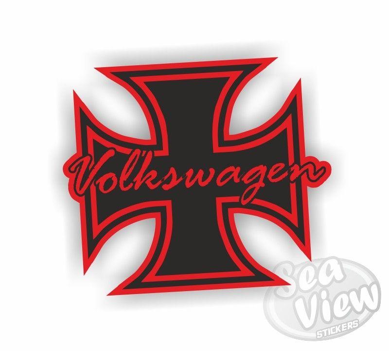 Red Volkswagen Logo - VW Iron Cross Logo Red