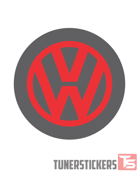 Red Volkswagen Logo - Volkswagen Logo Center Cap Stickers - Tuner Stickers