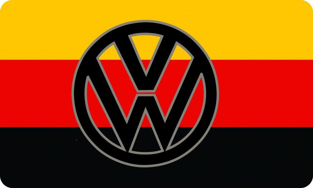 Red Volkswagen Logo - landscape German flag VW Logo Table