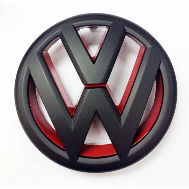 Red Volkswagen Logo - Black Red Front Grille Emblem for MK6 Jetta & B7 North American