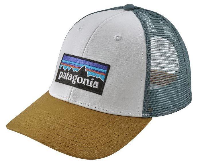Blue and White P Logo - Patagonia P-6 Logo LoPro Trucker Hat, Adjustable White/Kastonas Blue