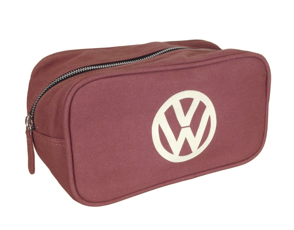 Red Volkswagen Logo - Official Volkswagen Canvas Toiletry Wash Bag with VW Logo