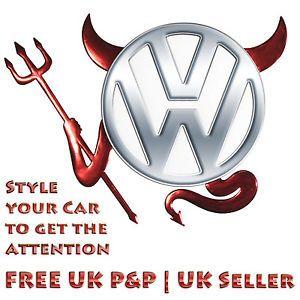 Red Volkswagen Logo - Red Chrome 3D Devil Car Logo Emblem Decal Badge Sticker VW ...