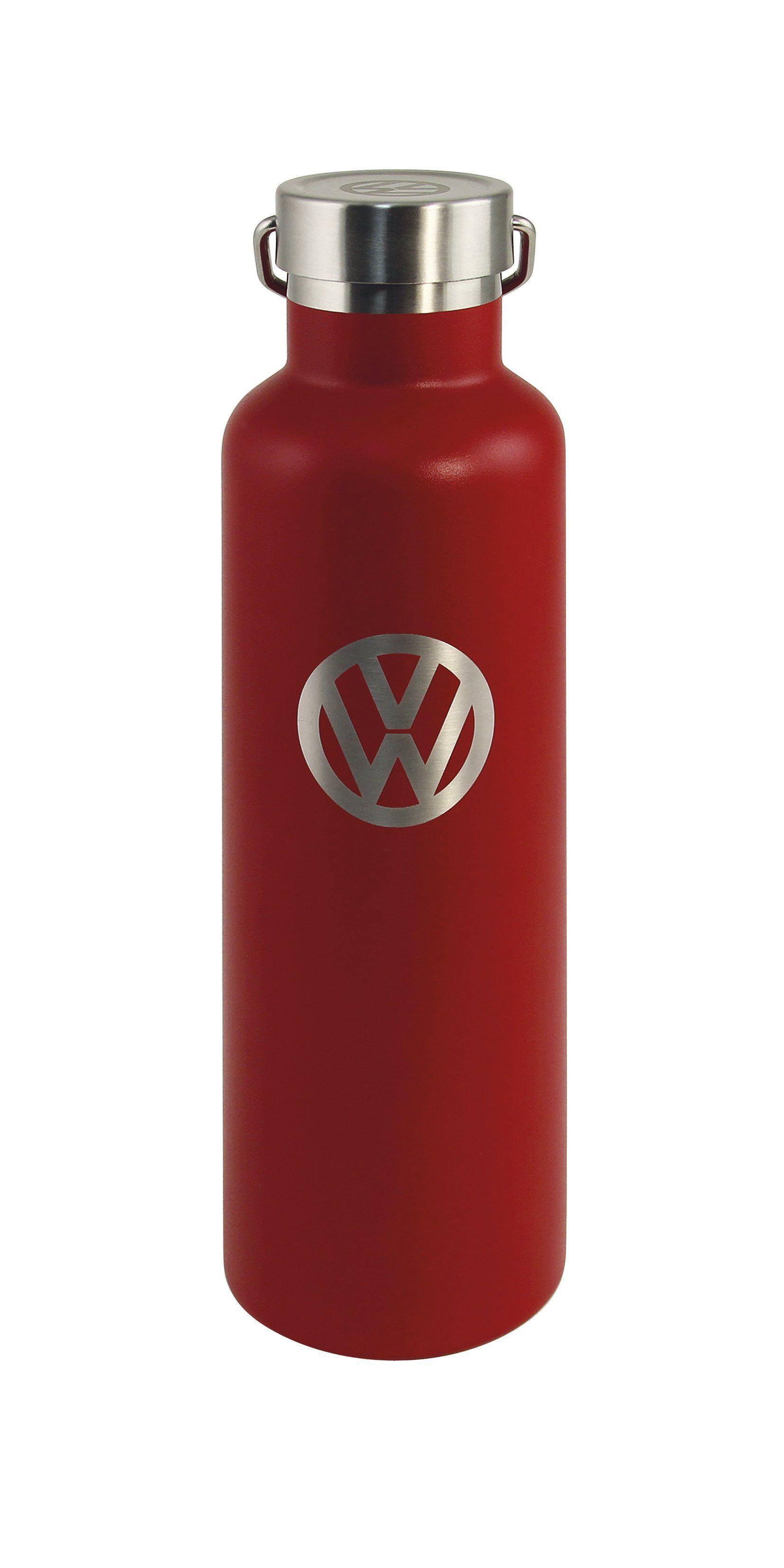 Red Volkswagen Logo - Volkswagen Thermos Drinking Bottle 25 fl.oz. with VW Logo - Red BUTF01