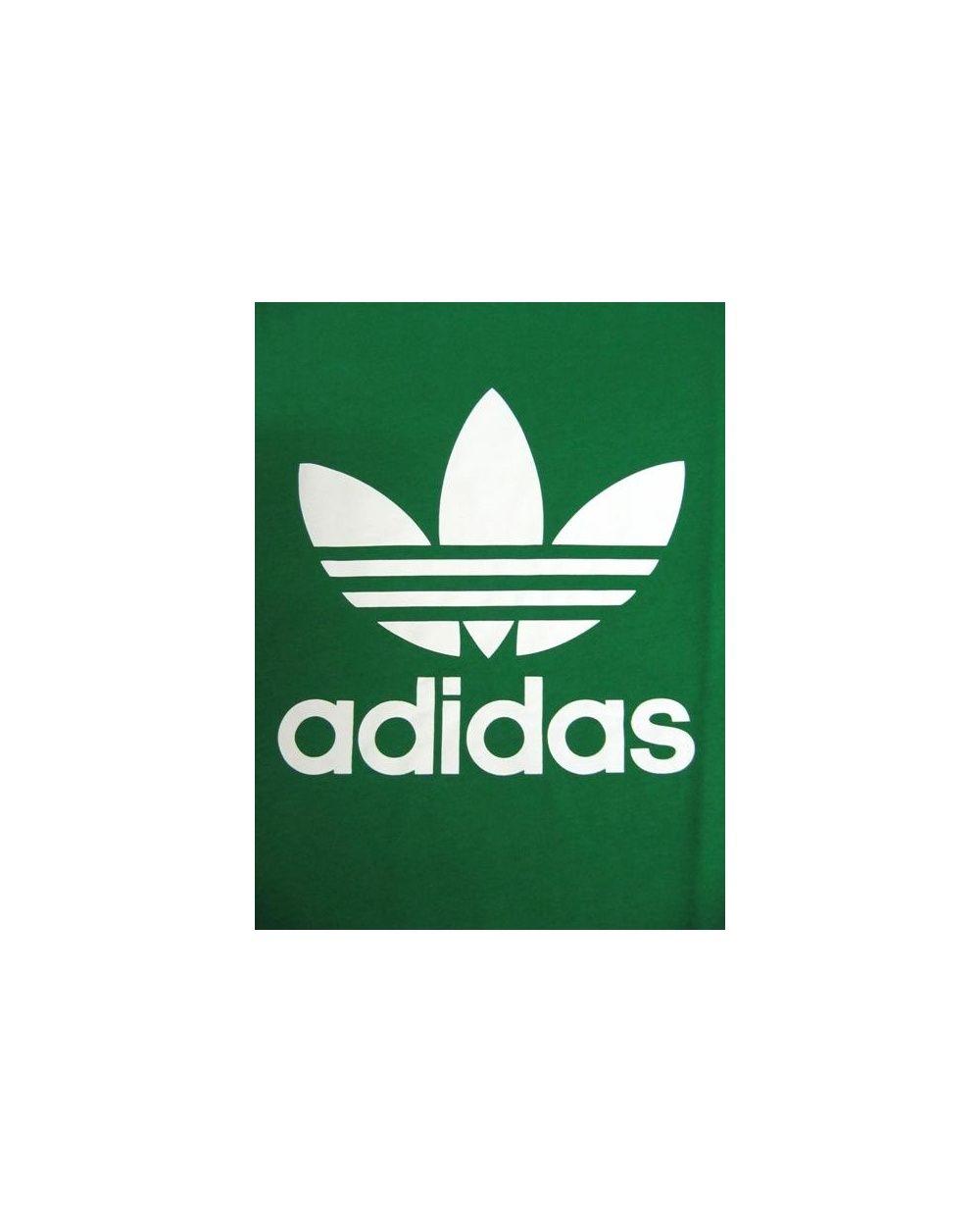 Green Adidas Logo - Adidas Originals Trefoil T-shirt With Large Logo Green - 0
