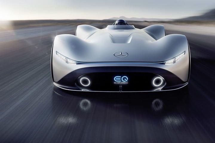 Two Silver Arrows Vehicle Logo - The past, present, and future collide in Mercedes' EQ Silver Arrow ...