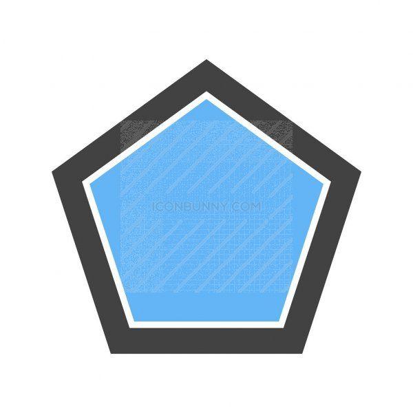 Blue Pentagon Logo - Pentagon Blue Black Icon - IconBunny