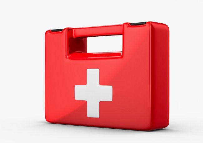 Red Block with White Cross Logo - Red Square First Aid Kit, Red, First Aid Kit, White Cross PNG Image