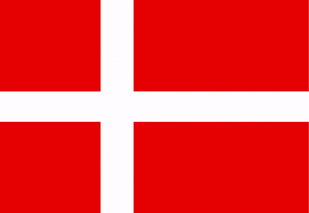 Red Block with White Cross Logo - Denmark's Flag - GraphicMaps.com