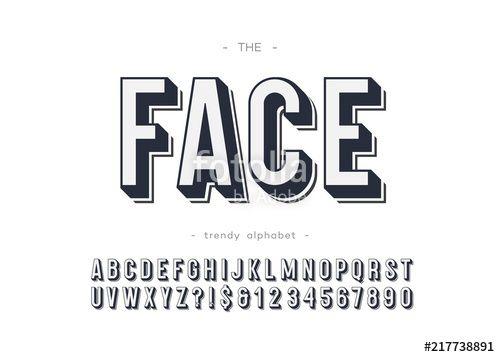 Cool Trendy Logo - Vector face font bold style for logo, decoration, party poster, t ...