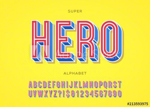 Cool Trendy Logo - Vector hero font typography colorful style for logo, decoration ...