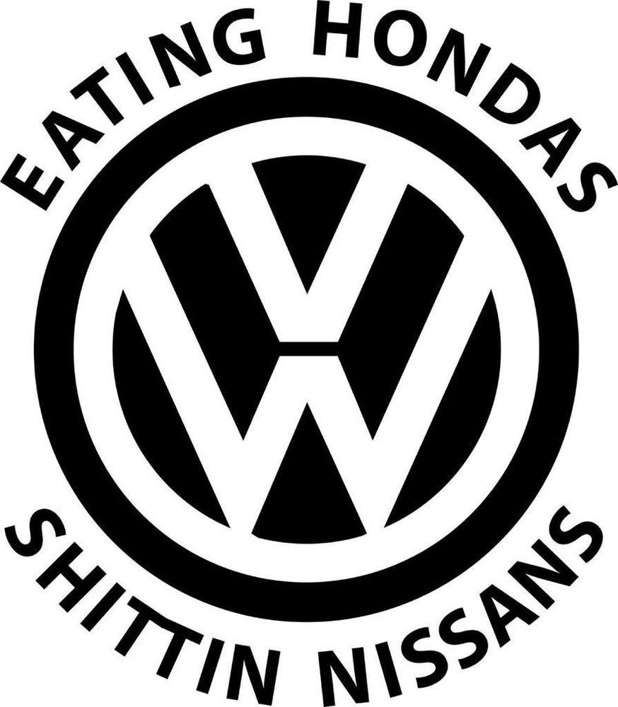 Funny Volkswagen Logo - Eating Hondas Volkswagen Vinyl Decal Sticker Car VW Jetta Golf Gti ...