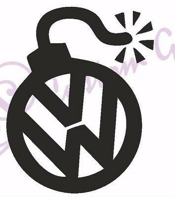 Funny Volkswagen Logo - VW BOMB FUNNY Vinyl Car Sticker, Window/Exterior, 11 Colours ...