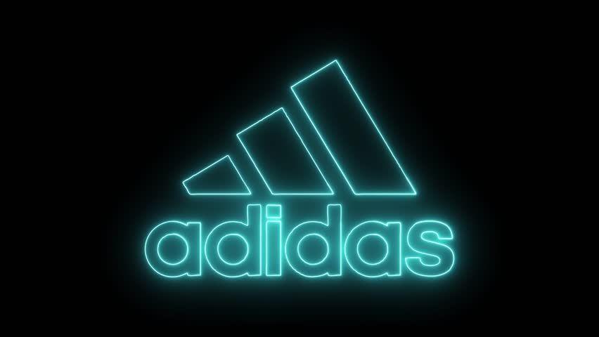 Green Adidas Logo - Adidas Logo with Neon Lights. Stock Footage Video (100% Royalty-free ...