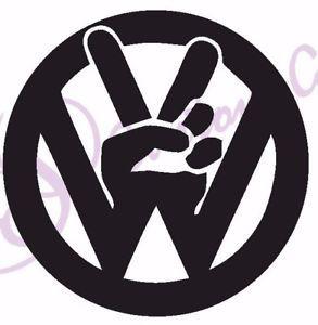 Funny Volkswagen Logo - VW PEACE Funny Vinyl Sticker, Car Window, Wall, 11 Colours ...