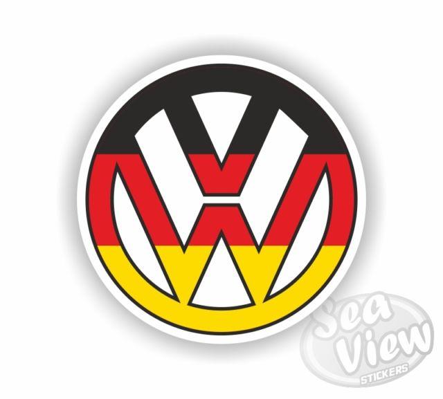 German VW Logo - VOLKSWAGEN German Germany Flag Badge Car Van Sticker Decal Funny ...