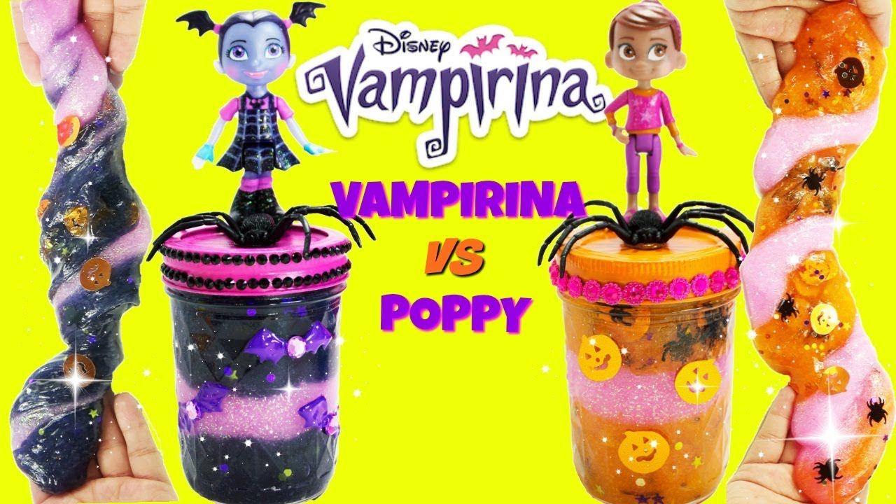 Poppy Slime Logo - D.I.Y. Vampirina VS Poppy HALLOWEEN SLIME CHALLENGE Do It Yourself