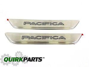 Pacifica Logo - Details about 2017-2018 CHRYSLER PACIFICA FRONT DOOR SILL GUARD PLATES WITH  LOGO NEW MOPAR