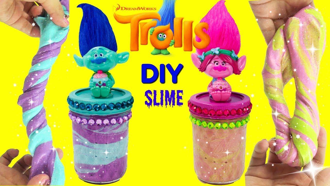 Poppy Slime Logo - D.I.Y. DREAMWORKS TROLLS MOVIE Slime Poppy VS Branch Do It Yourself