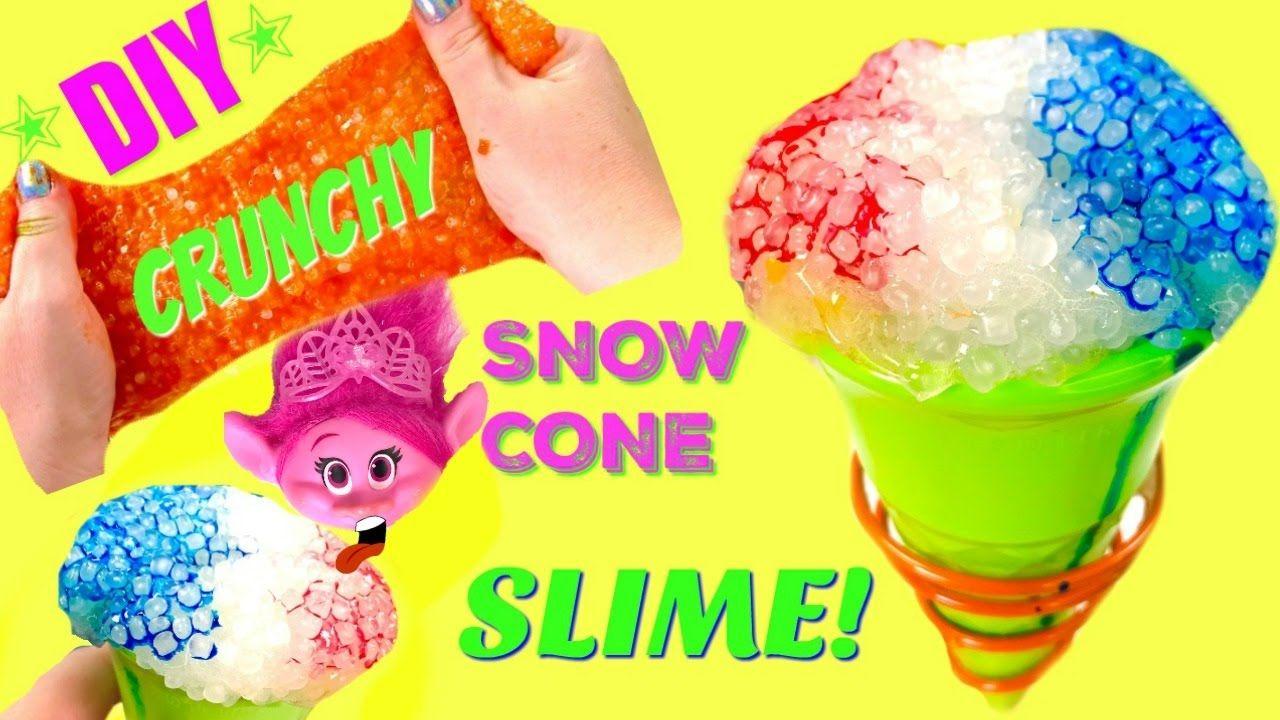Poppy Slime Logo - Super Crunchy SNOW CONE SLIME! Treat for Trolls Movie Poppy DJ & Guy