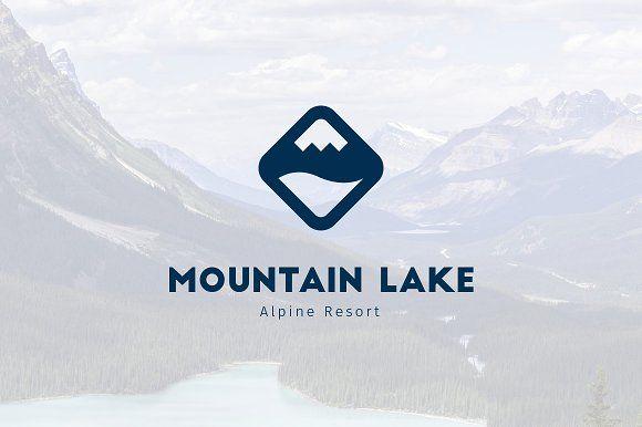 Lake and Mountain Logo - Mountain Lake Alpine Resort Logo ~ Logo Templates ~ Creative Market