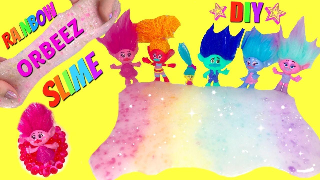 Poppy Slime Logo - DIY Rainbow Orbeez Crush Slime with Trolls Movie Poppy, Branch, Guy ...