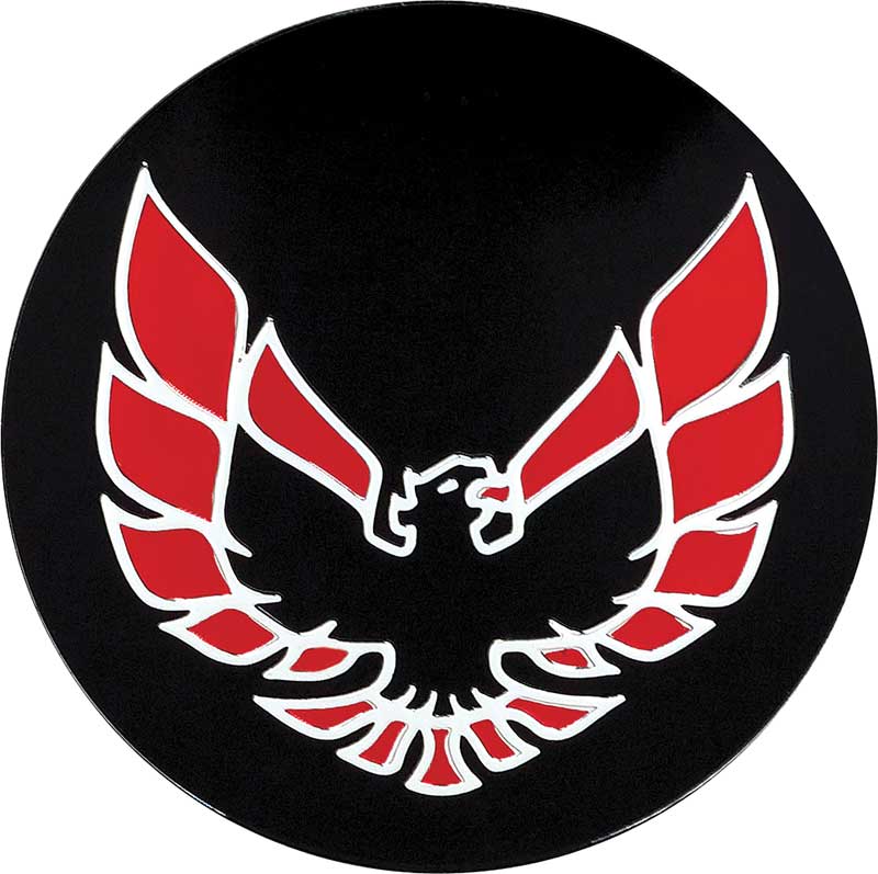 Firebird Logo - 1983 Pontiac Firebird Parts | 527087 | 1982-83 Firebird Wheel Cap Emblem  Red 2-1/8 diameter | Classic Industries