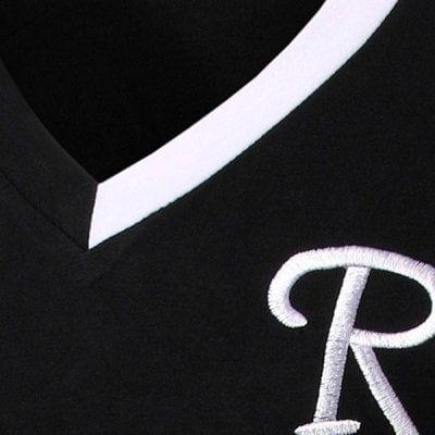 Black V and L Logo - Black V-Neck Embroidery Letter Short Sleeve Athletic T-Shirt L WK3776