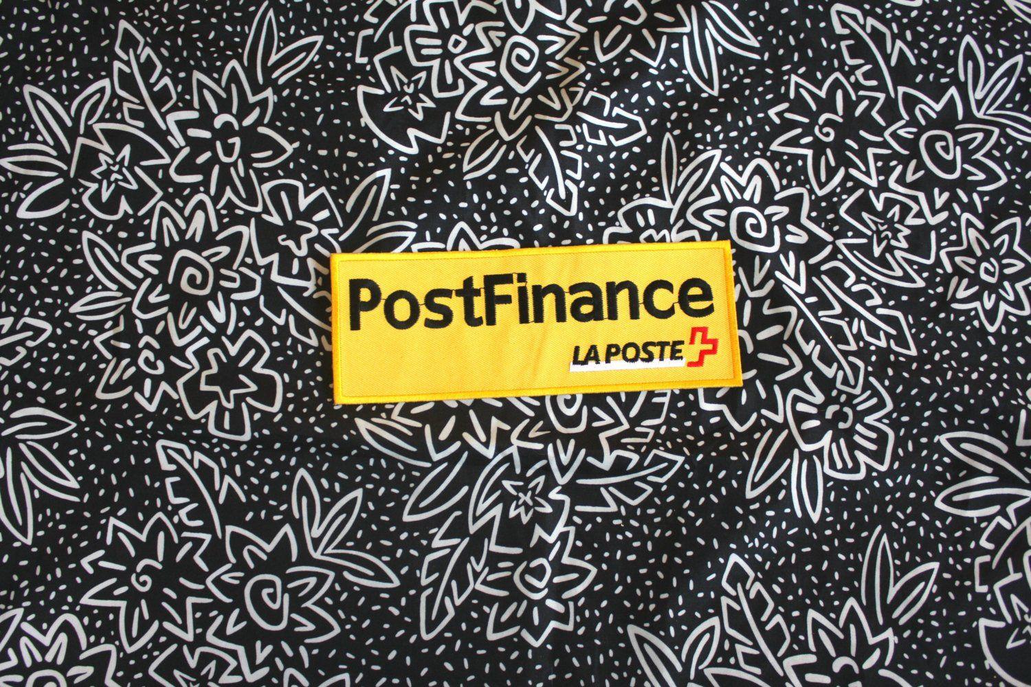 Vintage Corporate Logo - Vintage PostFinance Bank Embroidered Patch. Rare French Bank Logo