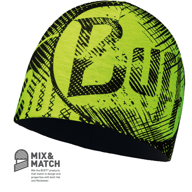 Buff Logo - Buff Microfibre & Polar Hat - Yellow Hi Viz Multi Logo