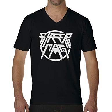 Black V and L Logo - Friendly Bees Sheer Mag II III Logo Black Mens T-Shirt V Neck Large ...
