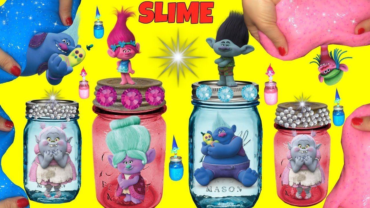 Poppy Slime Logo - DIY DREAMWORKS TROLLS MOVIE Poppy & Branch Glitter Slime! Decorated