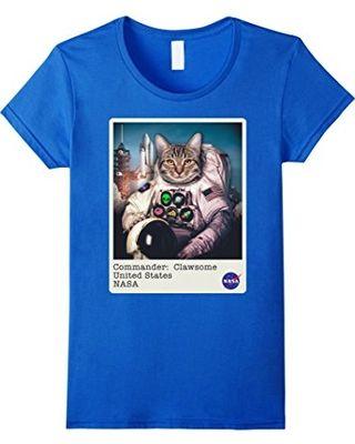 Small NASA Commander Logo - Spectacular Savings on Womens NASA Commander: Clawsome Cat Astronaut