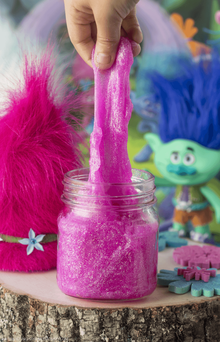 Poppy Slime Logo - Pink slime jars with Troll hair lids are cute and fun at the same