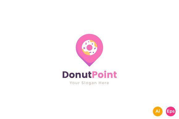 Food Shop Logo - Donut Point Food Bakery Shop Logo Te ~ Logo Templates ~ Creative Market