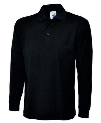 Black V and L Logo - YC L/S Black Polo with logo – Get Branded Workwear