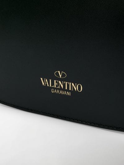 Valentino Garavani Logo - Valentino black Leather Valentino Garavani logo shoulder bag ...