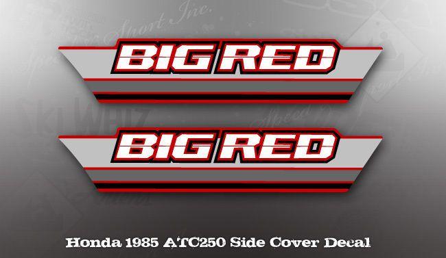 Big Honda Logo - HONDA 1985 ATC250 BIG RED SIDE COVER DECAL LIKE NOS OEM GRAPHICS | eBay