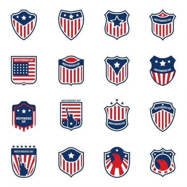 Flag Shield Logo - American flag logo collecti Vector | Free Download