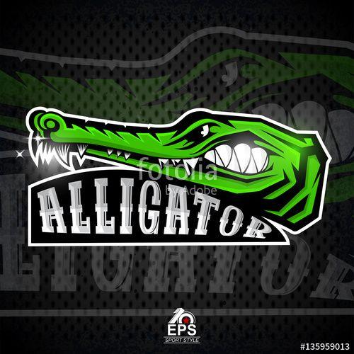 Alligator Vector Logo - Crocodile face in profile with bared teeth. Logo for any sport team ...