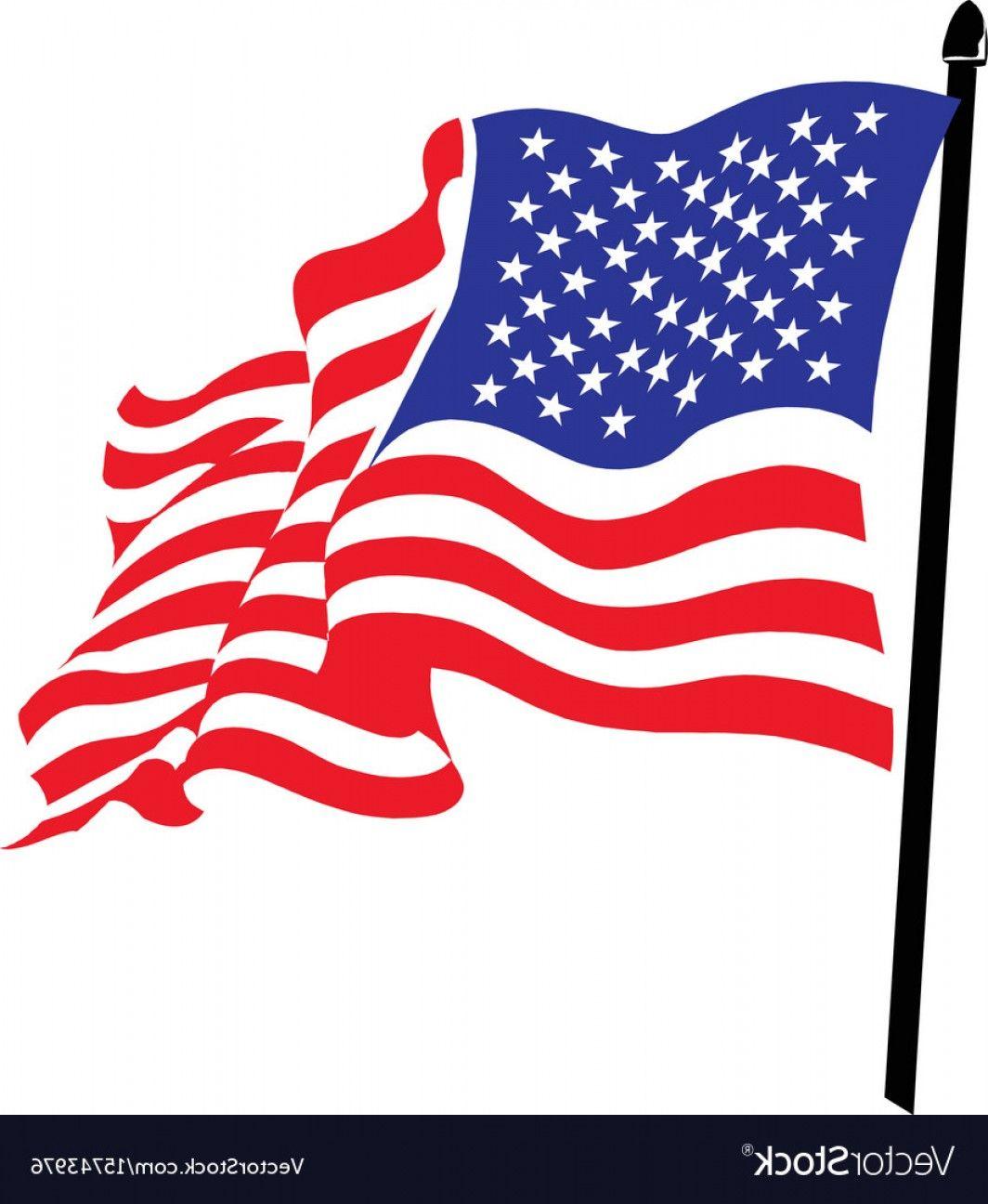 American Flag Logo - Waving American Flag Logo Design Vector