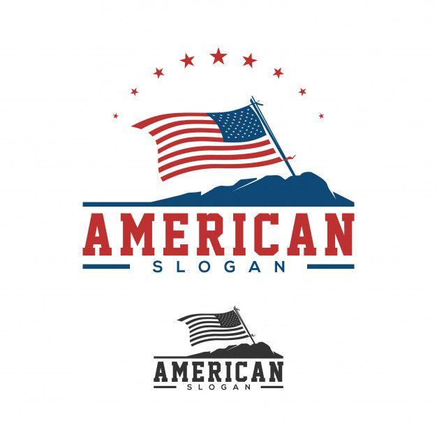 American Flag Logo - American flag logo design Vector | Premium Download