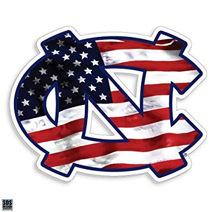 American Flag Sports Logo - Amazon.com : North Carolina Tarheels UNC American Flag Logo Auto ...